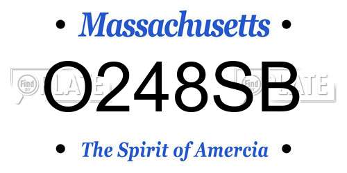O248SB Massachusetts License Plate