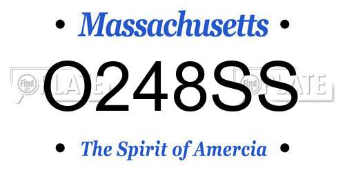 O248SS Massachusetts License Plate