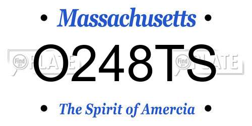 O248TS Massachusetts License Plate