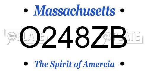 O248ZB Massachusetts License Plate