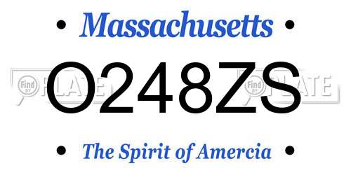 O248ZS Massachusetts License Plate