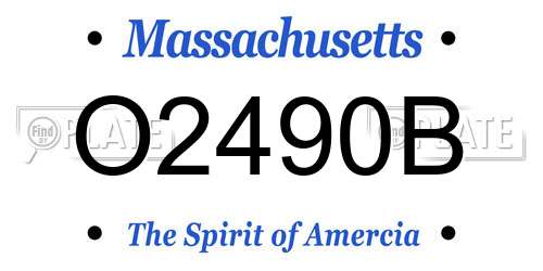 O2490B Massachusetts License Plate