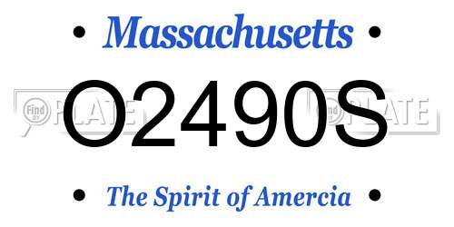 O2490S Massachusetts License Plate