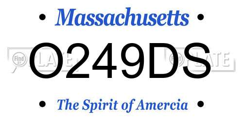 O249DS Massachusetts License Plate