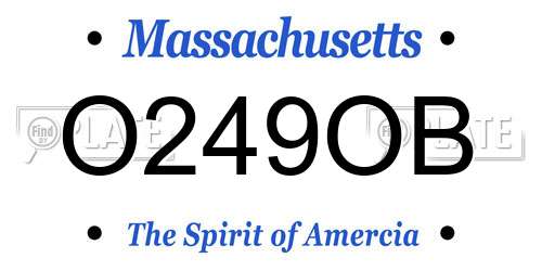 O249OB Massachusetts License Plate