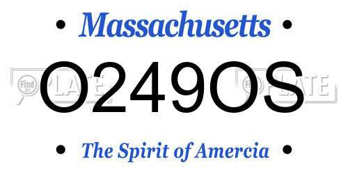 O249OS Massachusetts License Plate