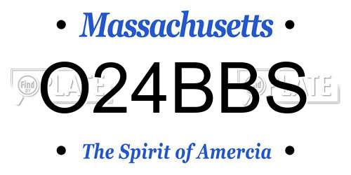 O24BBS Massachusetts License Plate