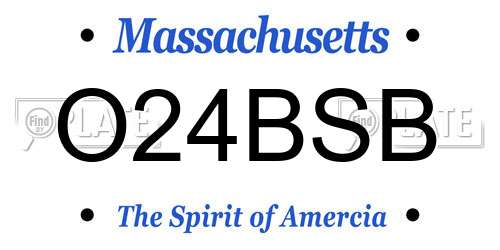 O24BSB Massachusetts License Plate