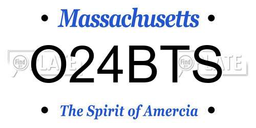 O24BTS Massachusetts License Plate