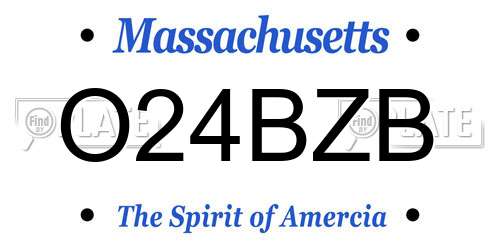 O24BZB Massachusetts License Plate