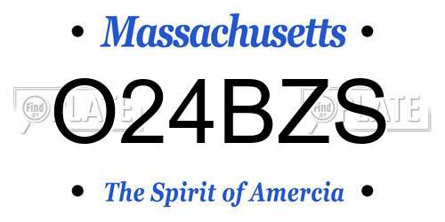 O24BZS Massachusetts License Plate