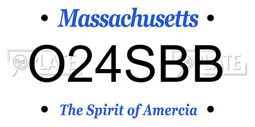 O24SBB Massachusetts License Plate