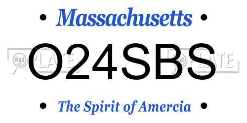O24SBS Massachusetts License Plate
