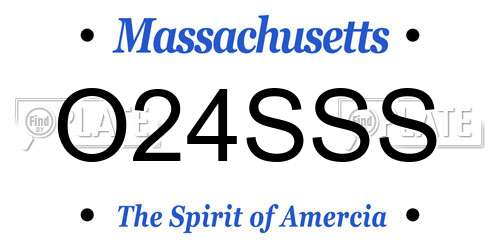 O24SSS Massachusetts License Plate