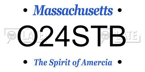 O24STB Massachusetts License Plate