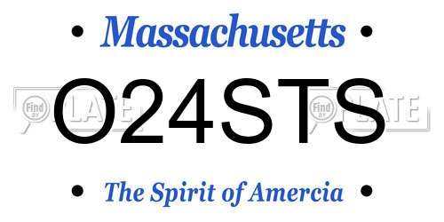 O24STS Massachusetts License Plate