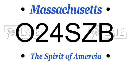 O24SZB Massachusetts License Plate
