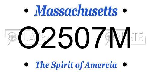 O2507M Massachusetts License Plate