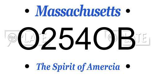 O254OB Massachusetts License Plate