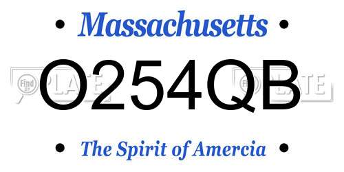 O254QB Massachusetts License Plate
