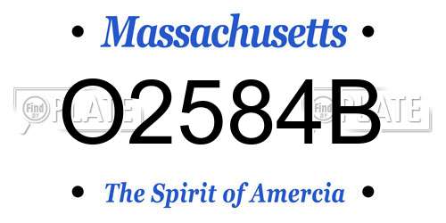 O2584B Massachusetts License Plate