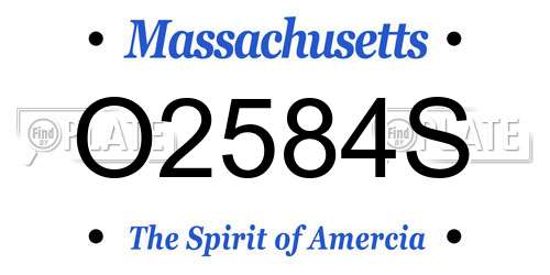 O2584S Massachusetts License Plate