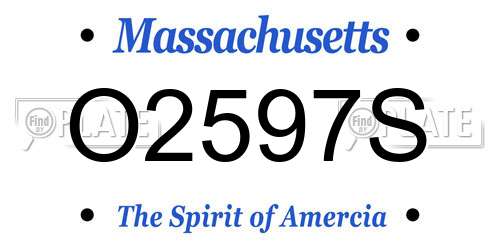 O2597S Massachusetts License Plate