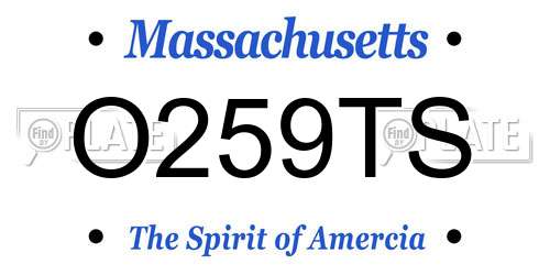 O259TS Massachusetts License Plate