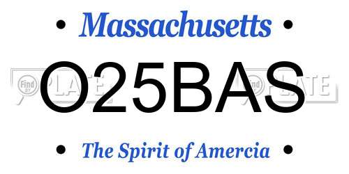 O25BAS Massachusetts License Plate