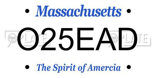 O25EAD Massachusetts License Plate