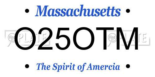 O25OTM Massachusetts License Plate