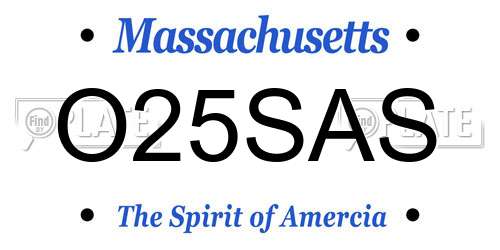 O25SAS Massachusetts License Plate