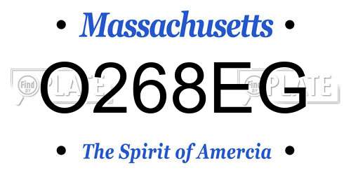 O268EG Massachusetts License Plate