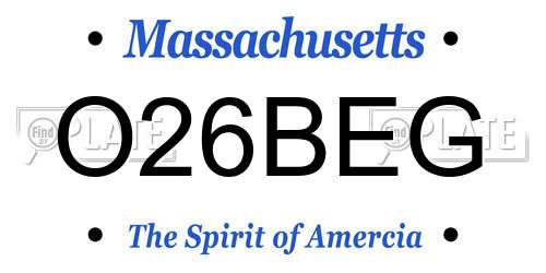 O26BEG Massachusetts License Plate