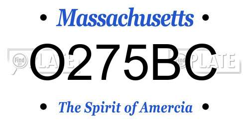 O275BC Massachusetts License Plate