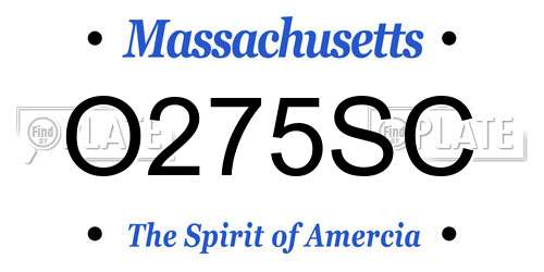 O275SC Massachusetts License Plate