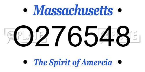O276548 Massachusetts License Plate