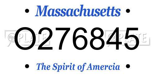 O276845 Massachusetts License Plate