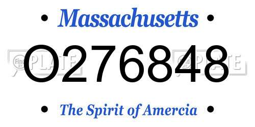 O276848 Massachusetts License Plate