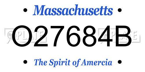 O27684B Massachusetts License Plate
