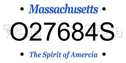 O27684S Massachusetts License Plate