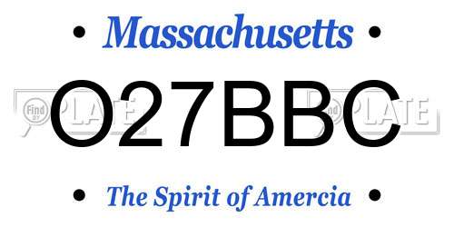 O27BBC Massachusetts License Plate
