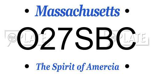 O27SBC Massachusetts License Plate