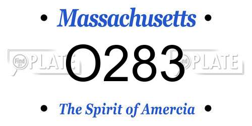 O283 Massachusetts License Plate