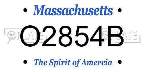 O2854B Massachusetts License Plate