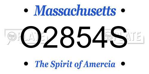 O2854S Massachusetts License Plate