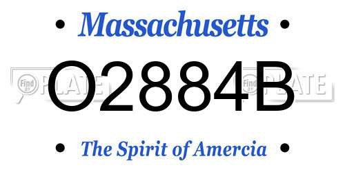 O2884B Massachusetts License Plate