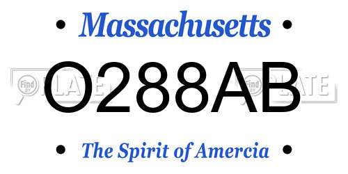 O288AB Massachusetts License Plate