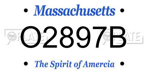 O2897B Massachusetts License Plate