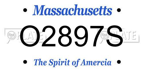 O2897S Massachusetts License Plate